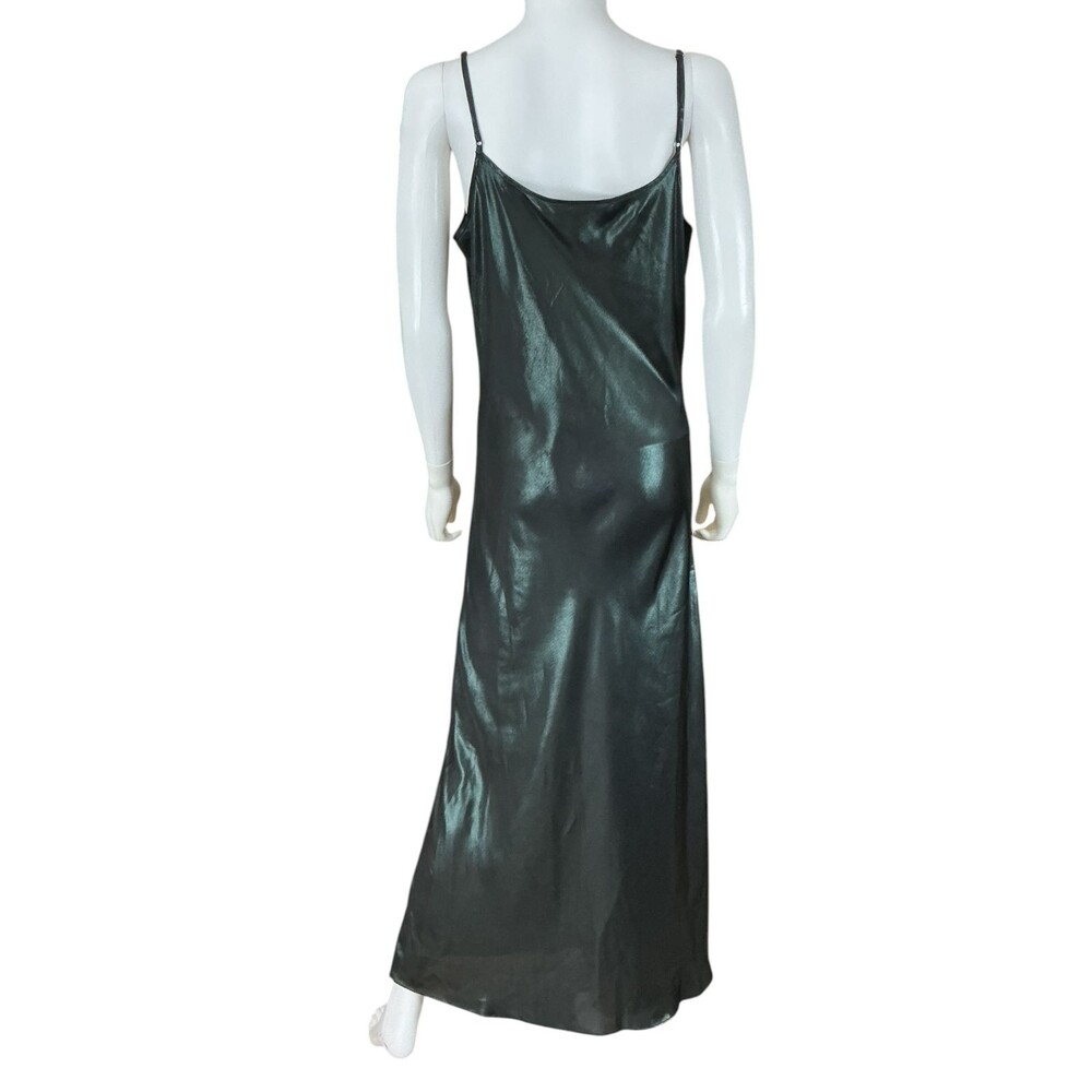 AllSaints Hadley Metallic Cowl Neck Slip Dress sz 10 Iridescent Satin Old Money - Picture 8 of 13
